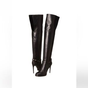Burberry Black Leather Over-the-Knee Boots